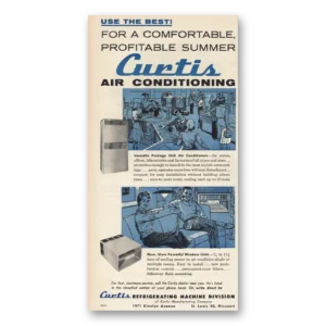 1955 Curtis Air Conditioner Print Ad | Comfortable