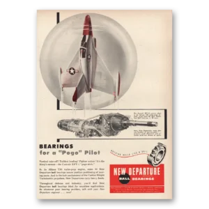 1954 New Departure Ball Bearings Print Ad | Pogo Pilot