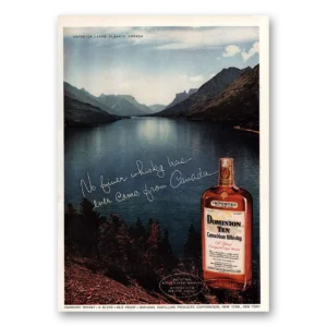 1955 Dominion Ten Canadian Whisky Print Ad | Waterton Lakes