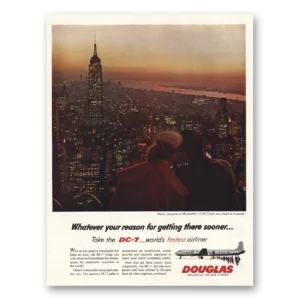 1955 Douglas Print Ad | Romance In Manhattan Dc7