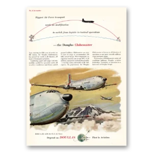 1955 Douglas Globemaster Print Ad | Air Force Transport