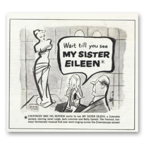 1955 My Sister Eileen Movie Promo Print Ad | Janet Leigh