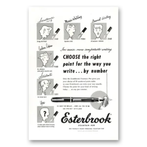 1955 Esterbrook Fountain Pen Print Ad | Right Point