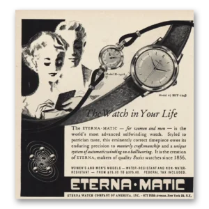 1955 Eterna Watch Print Ad | Watch In Your Life