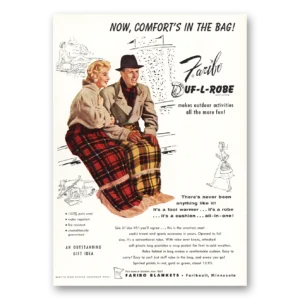 1955 Faribo Blankets Print Ad | Comforts In The Bag