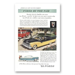 1955 Ford Fairlane Print Ad | Fords Pair