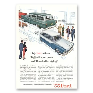 1955 Ford Print Ad | Trigger Torque Thunderbird Styling