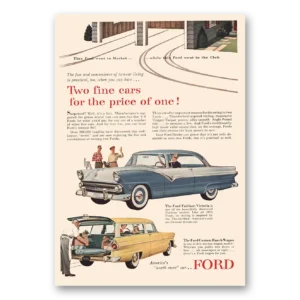 1955 Ford Fairlane Print Ad | Victoria Custom Ranch Wagon