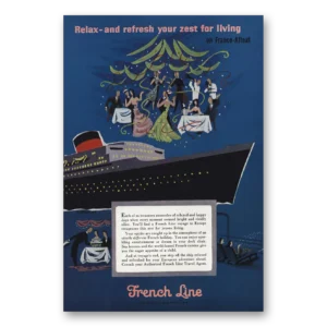 1955 French Line Print Ad | Refresh Zest