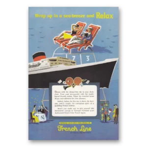 1955 French Line Print Ad | Blue Sky