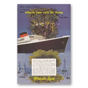 1955 French Line Print Ad | Refresh Zest