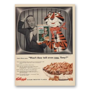 1955 Kelloggs Frosted Flakes Print Ad | Garry Moore