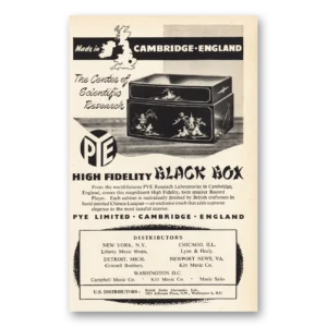 1955 FYE Research Laboratories Print Ad | High Fidelity Black Box