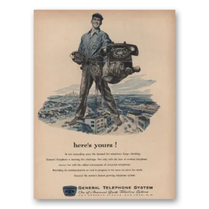 1955 General Telephone GTE Print Ad | Heres Yours