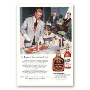 1955 Kentucky Tavern Whiskey Print Ad | Barbecue