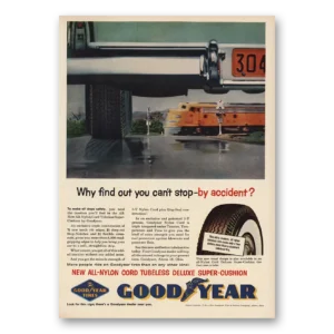 1955 Goodyear Tires Print Ad | By Accident