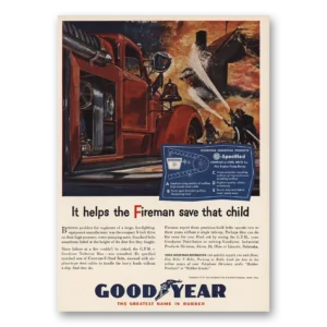 1955 Goodyear Print Ad | Helps Fireman