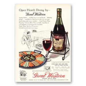 1955 Great Western Champagne Print Ad | Open Hearth Dining