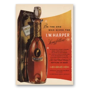 1955 I W Harper Whiskey Print Ad | Longfellow