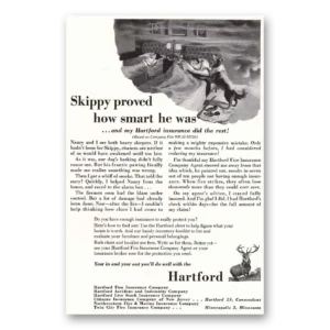 1955 Hartford Insurance Print Ad | Smart He Was