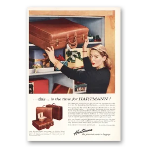 1955 Hartmann Luggage Print Ad | Minute He Sees This Gift