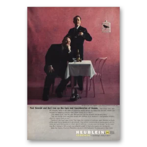 1955 Heublein Print Ad | Paul Henreid And Burl Ives
