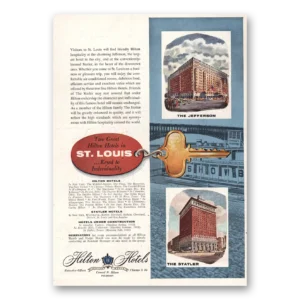 1955 Hilton Hotels Print Ad | St Louis