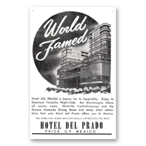 1955 Hotel Del Prado Print Ad | Mexico