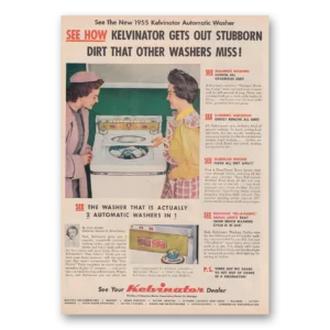 1955 Kelvinator Washer Print Ad | Stubborn Dirt