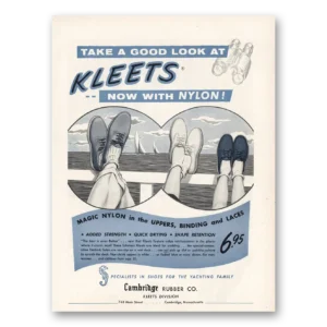 1955 Kleets Shoes Print Ad | Yachting Family