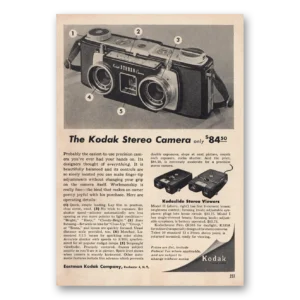 1955 Kodak Stereo Camera Print Ad | Easiest