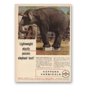 1955 Koppers Chemicals Print Ad | Passes Elephant Test