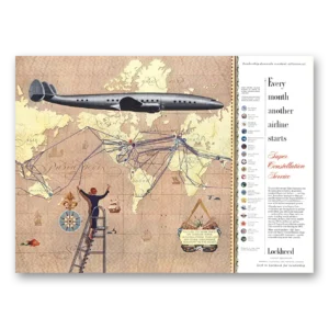 1955 Lockheed Super Constellation Print Ad | Airline Starts