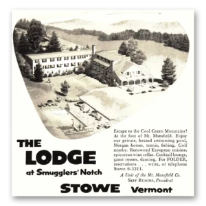 1955 Lodge at Smugglers Notch Print Ad | Stowe Vermont