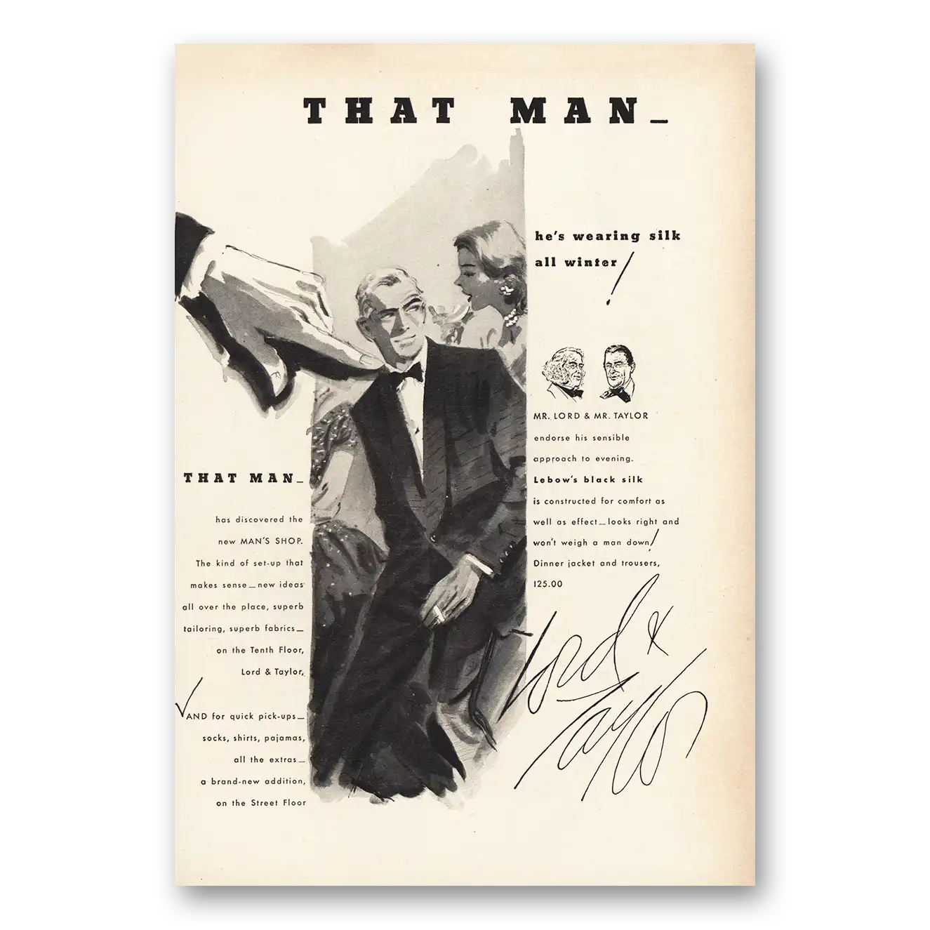 1955 Lord & Taylor Print Ad | That Man