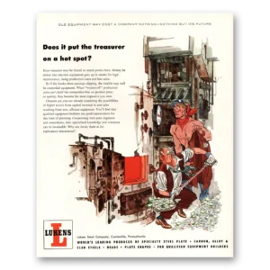1955 Lukens Steel Print Ad | Treasurer