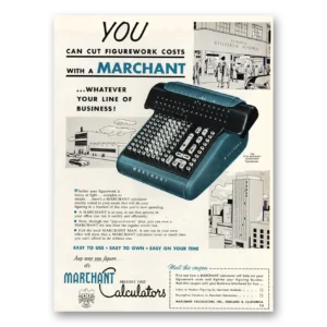 1955 Marchant Figurematic Calculator Print Ad | Cut Figurework