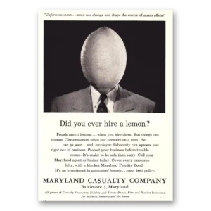 1955 Maryland Casualty Print Ad | Hire Lemon
