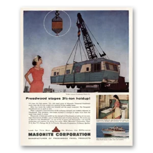 1955 Masonite Tempered Presdwood Print Ad | Continental Trailer
