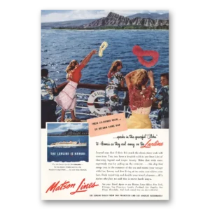 1955 Matson Line Print Ad | Lei Borne Lurline