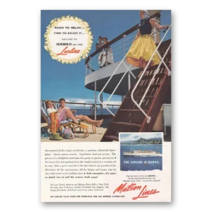 1955 Matson Line Print Ad | Hawaii Lurline