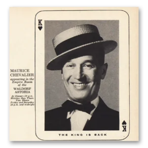1955 Waldorf Astoria Empire Room Print Ad | Maurice Chevalier