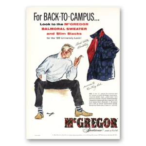 1955 McGregor Fashion Print Ad | Back To Campus