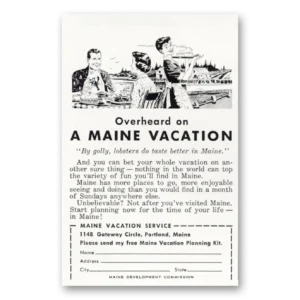 1955 Maine Print Ad | Overheard Waitress