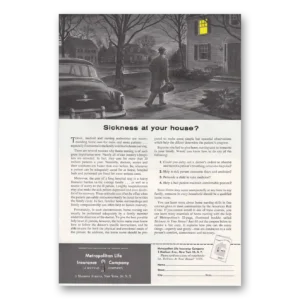 1955 Metropolitan Life Insurance Print Ad | Sickness House