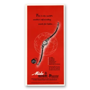 1955 Mido Watch Print Ad | Self Winding