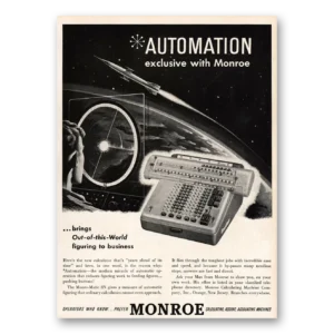 1955 Monroe Calculating Machines Print Ad | Automation