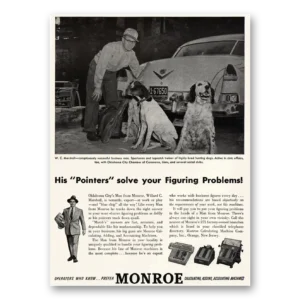 1955 Monroe Calculating Machines Print Ad | Adding Machine