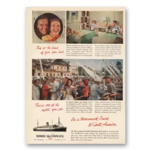1955 Moore McCormack Lines Print Ad | Kind Of Fun