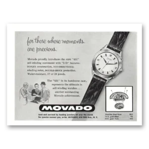 1955 Movado Watch Print Ad | Self Winding